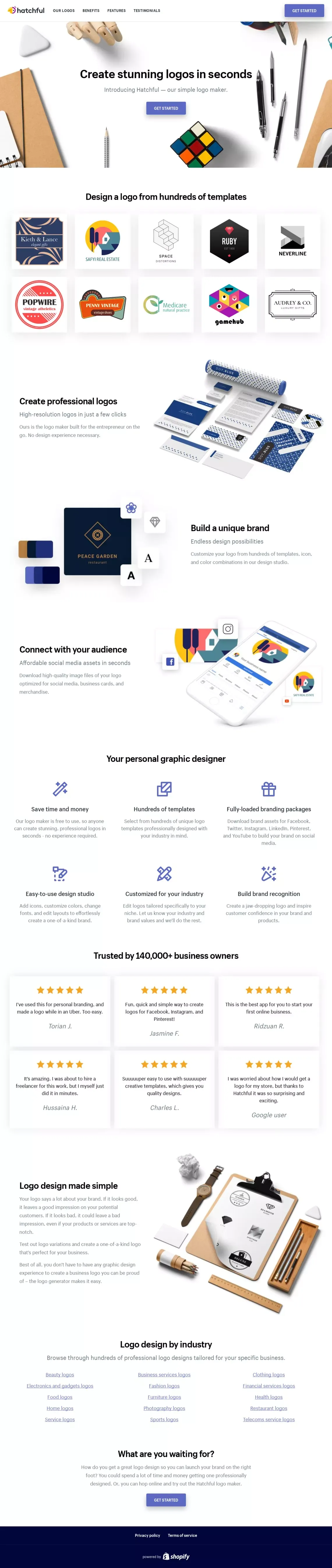 Logo Maker & Logo Creator - Free Logo Generator Online - Landing design