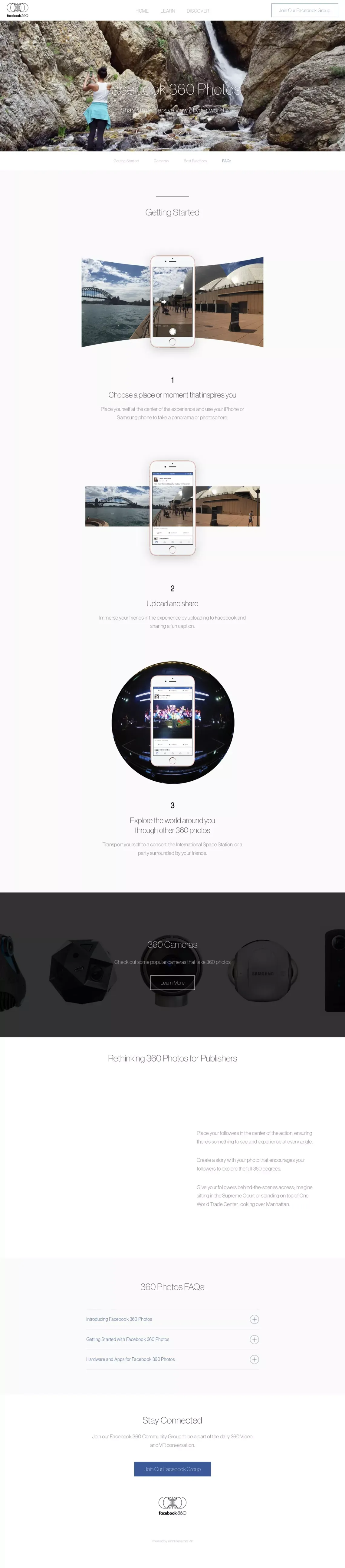 Facebook 360 - Landing design
