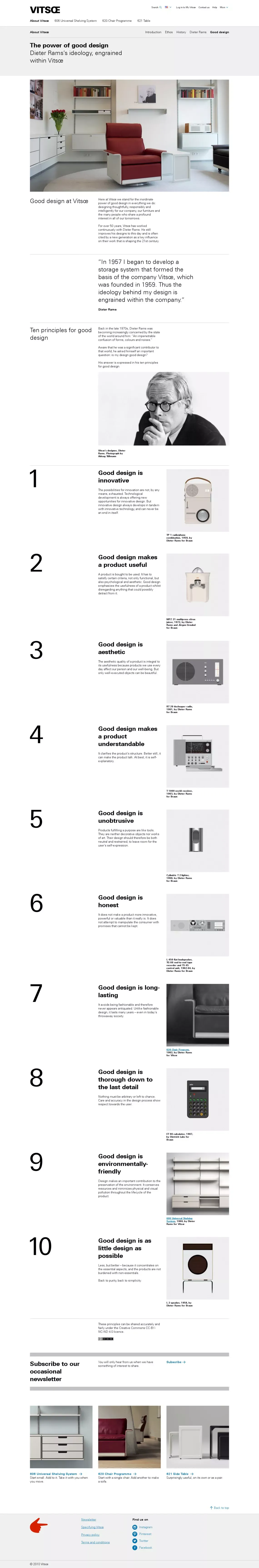 Good design | About Vitsœ | Vitsœ - Other design
