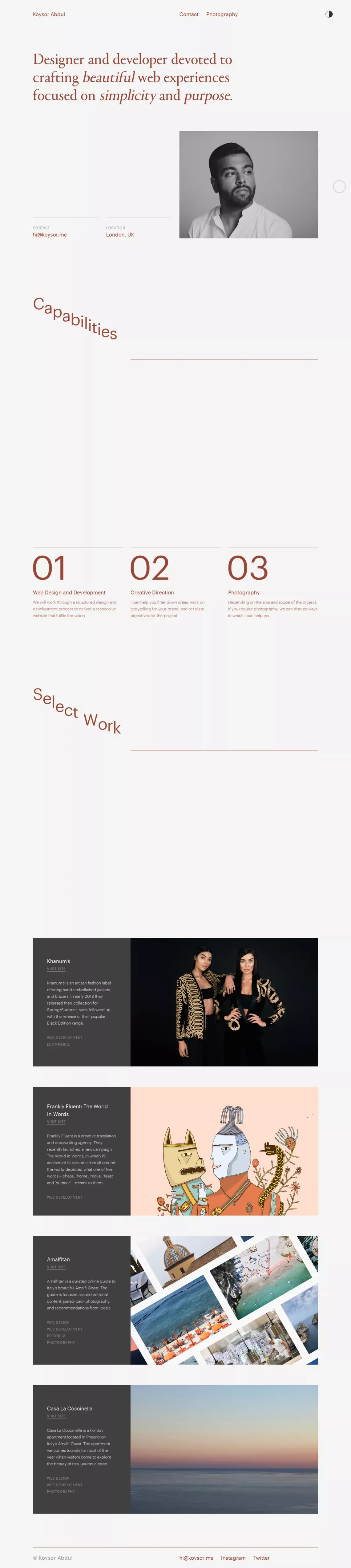 Koysor - Web Designer and Developer - Portfolio design