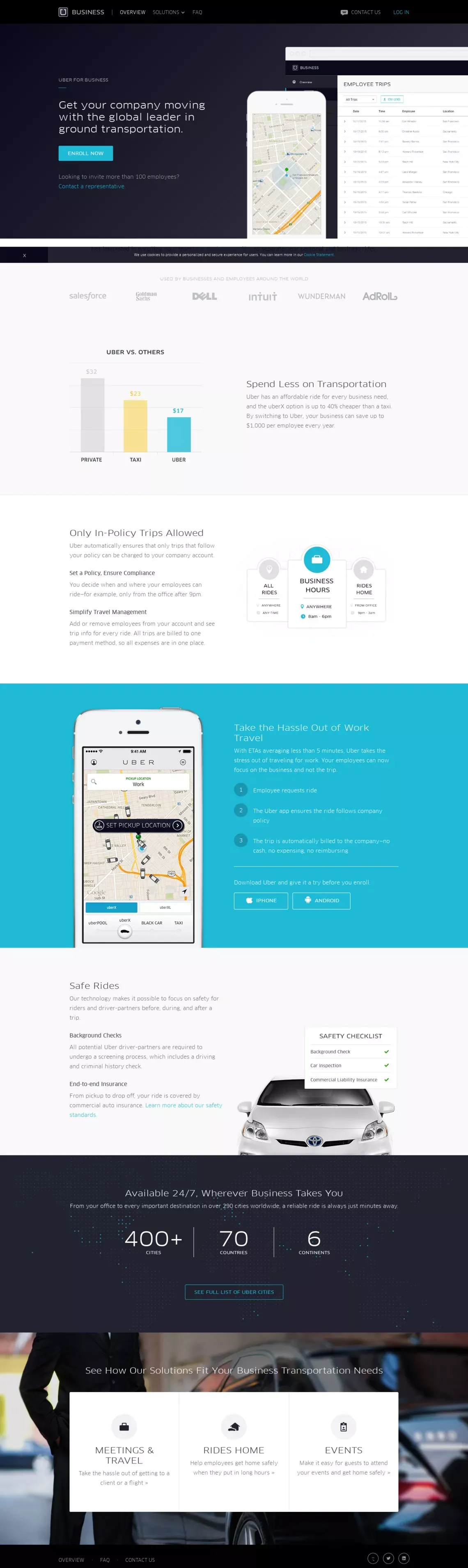Uber for Business - Landing design
