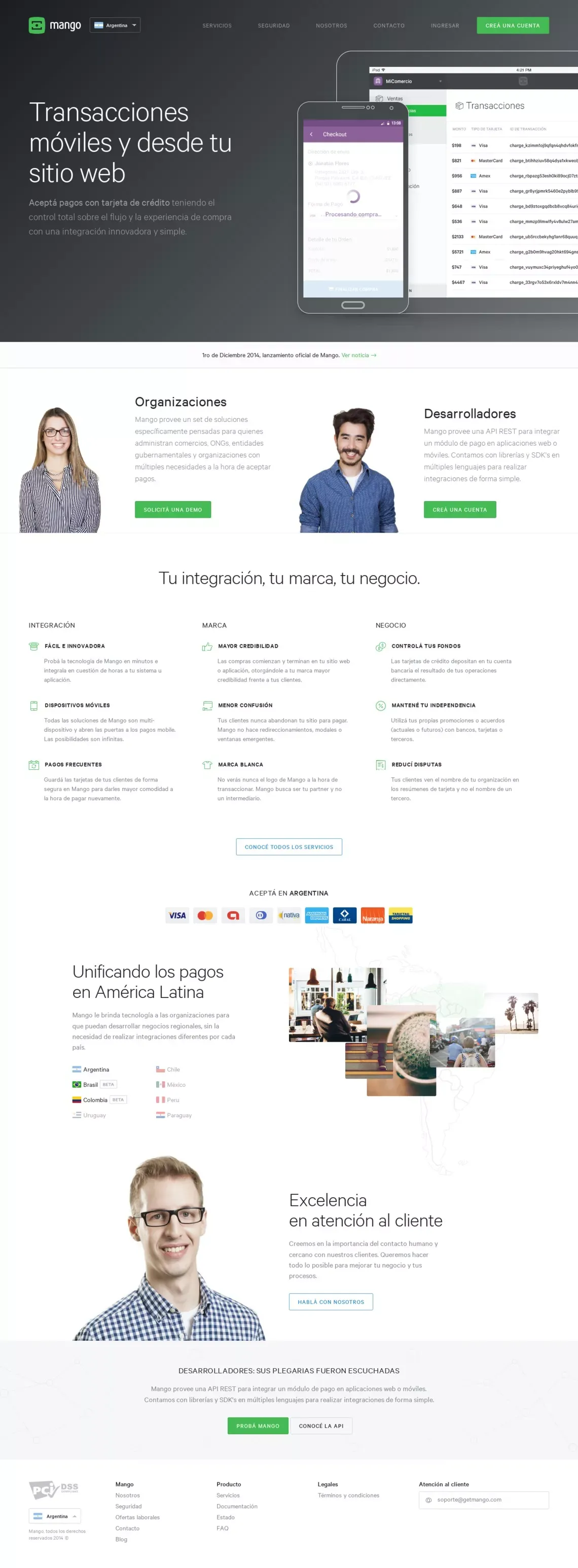 Mango - Landing design