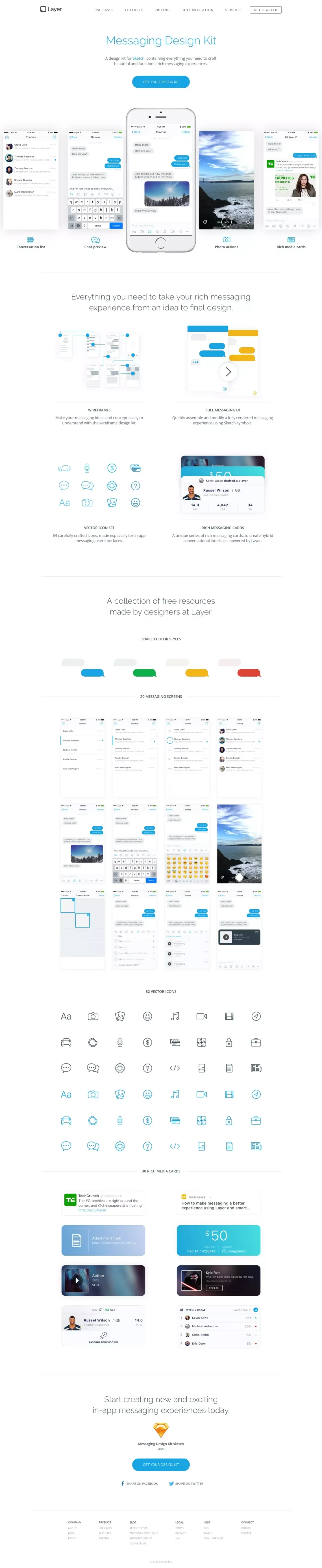 Layer - Messaging Design Kit - Landing design