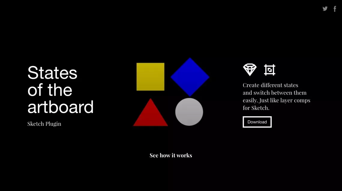 States of the artboard - Sketch Plugin - Landing design
