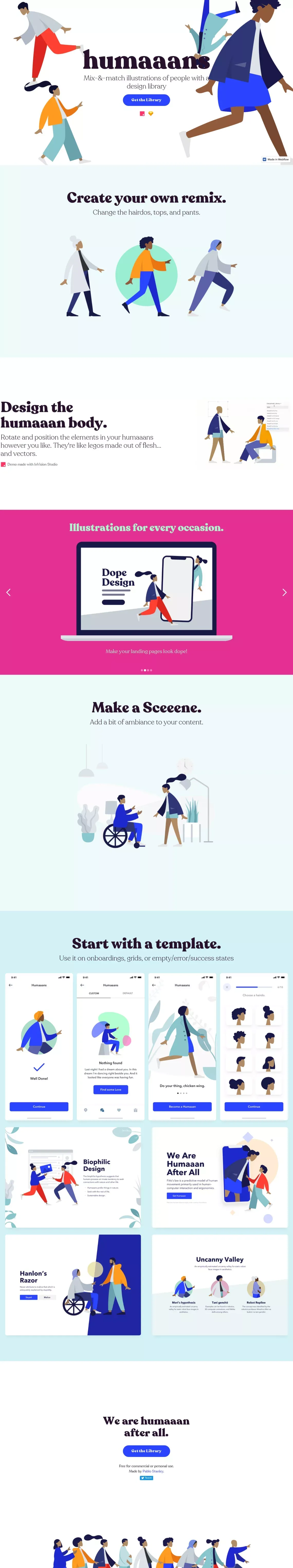 Humaaans: Mix-&-Match illustration library - Landing design