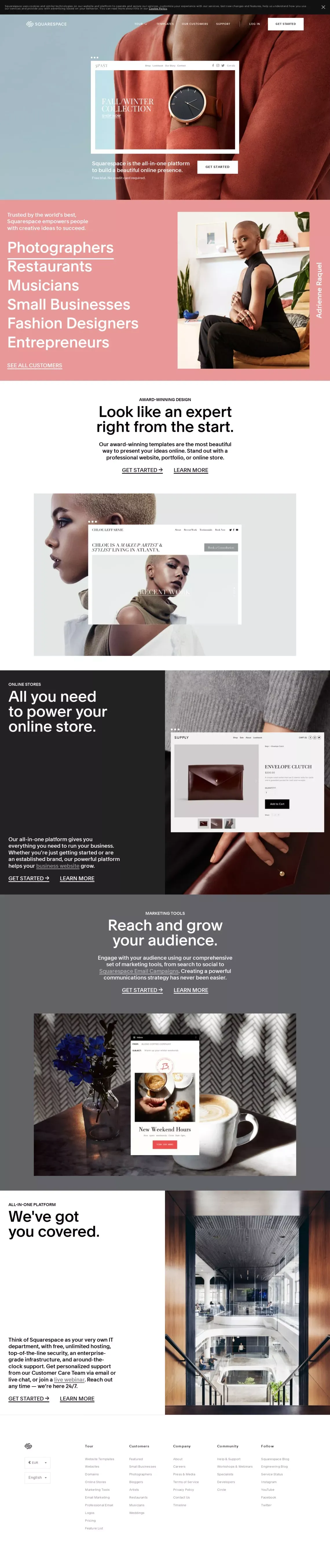 Build a Website – Website Builder – Squarespace - Landing design
