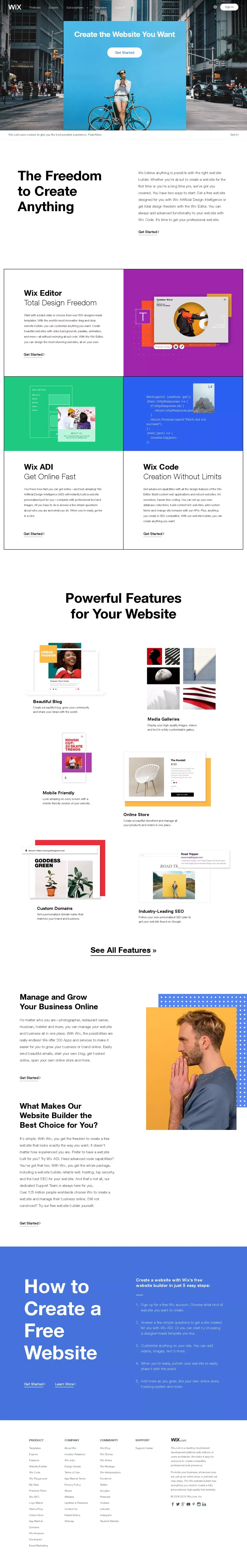 Free Website Builder | Create a Free Website | Wix.com - Landing design