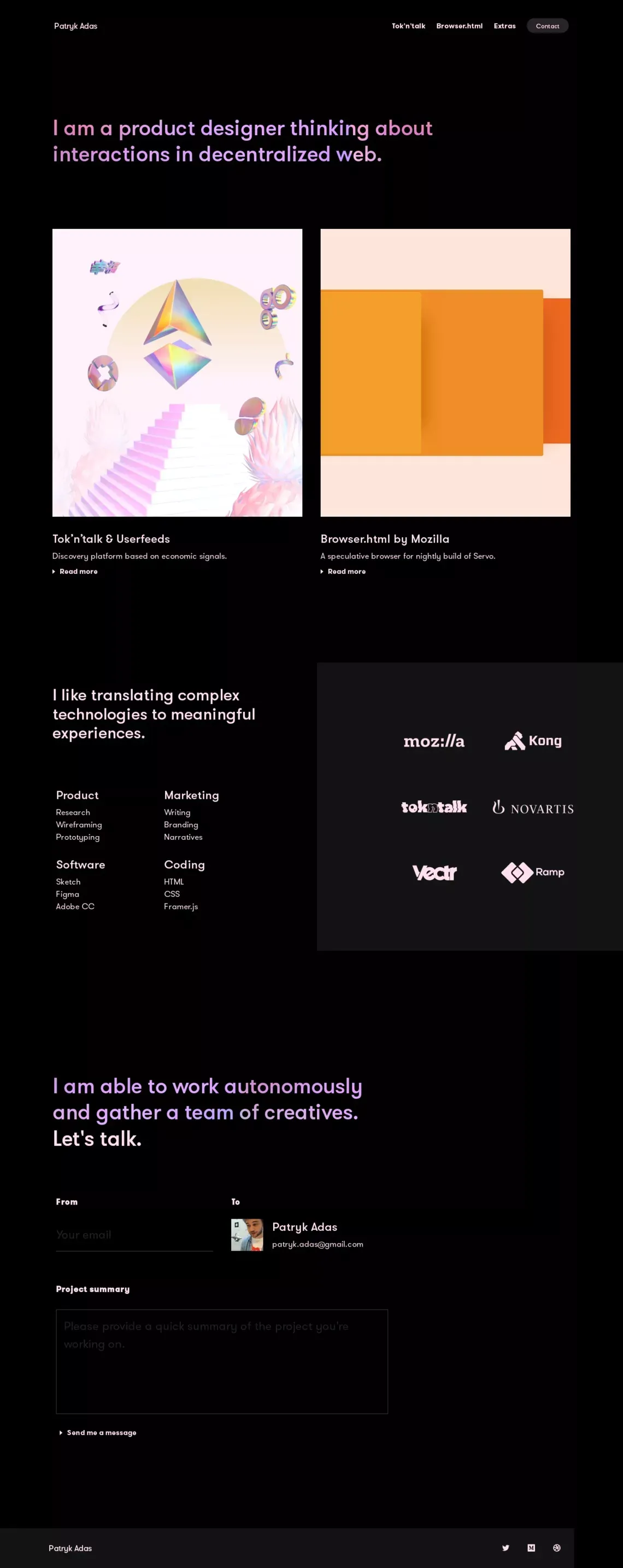 Patryk Adaś - Portfolio design