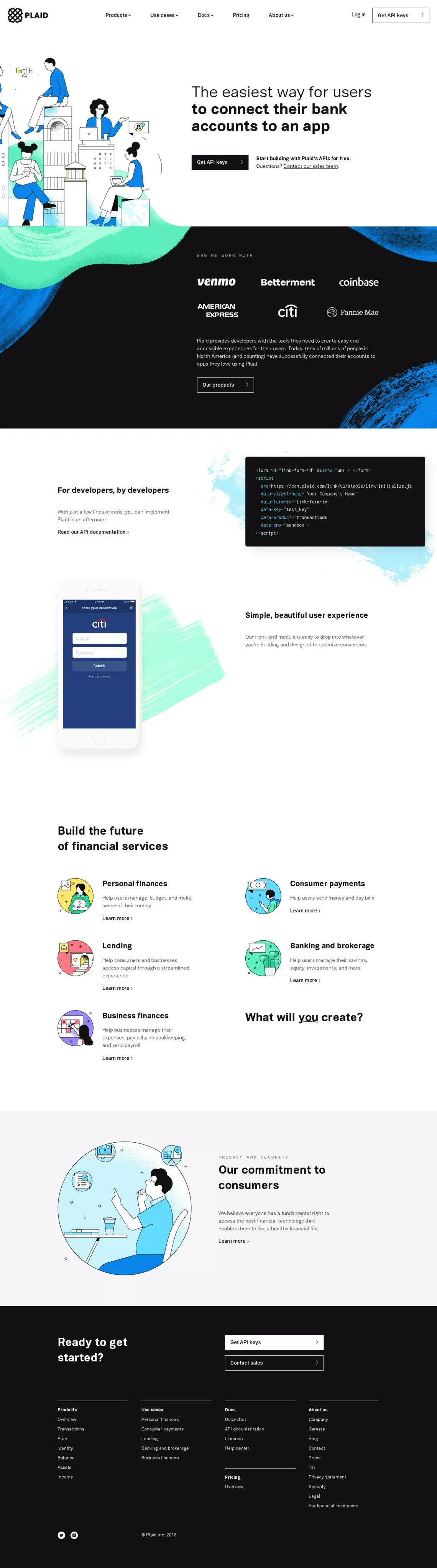 Homepage - Plaid - Landing design