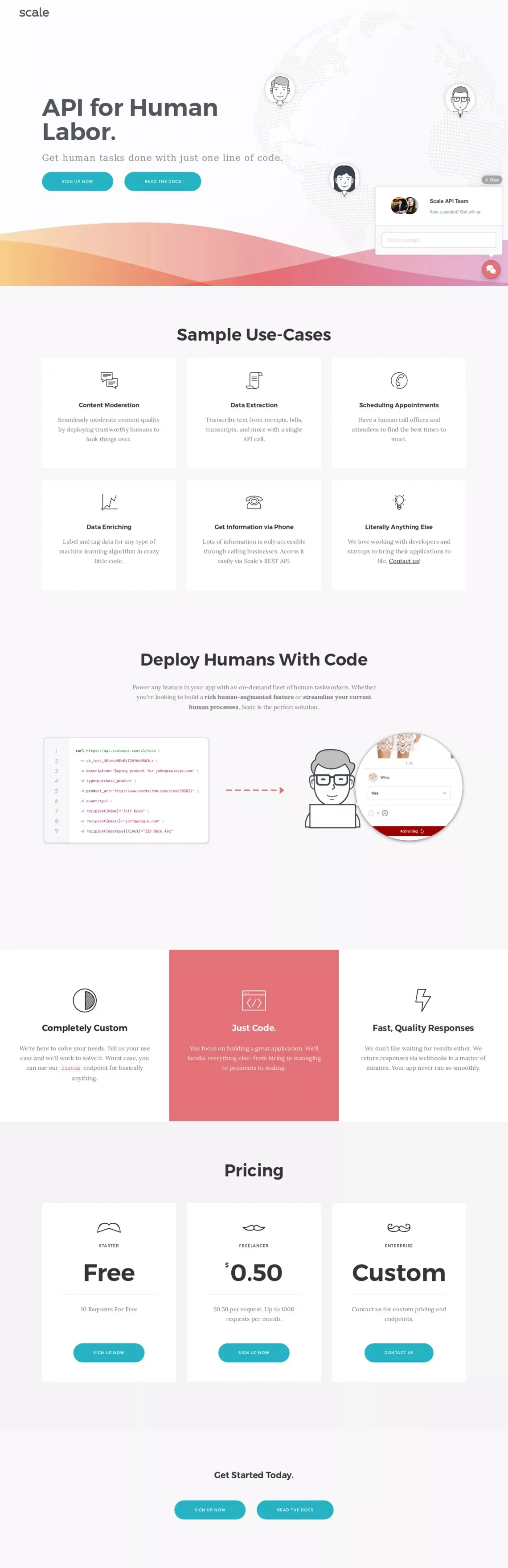 Scale - API For Human Labor - Landing design