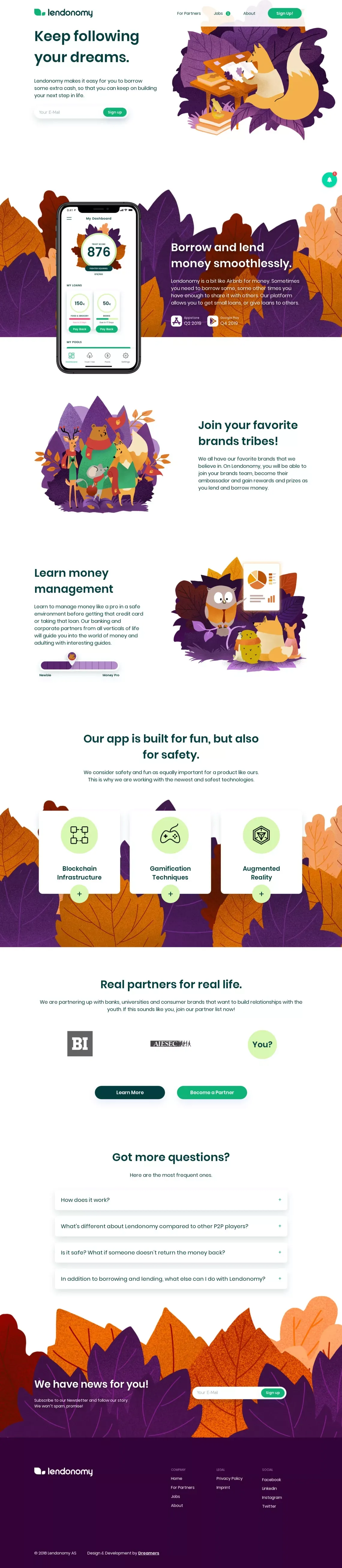 lendonomy - Landing design