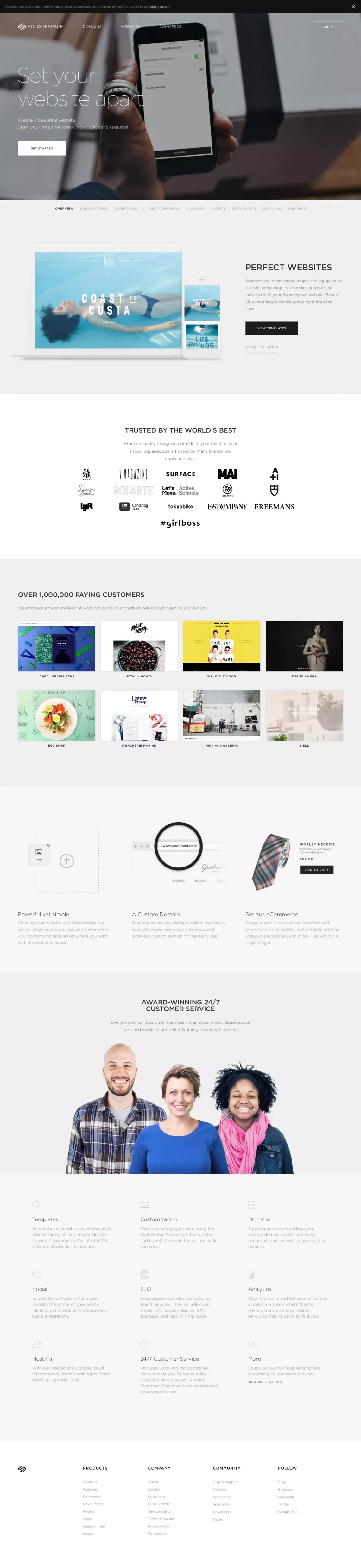 Squarespace - Build a Website - Landing design