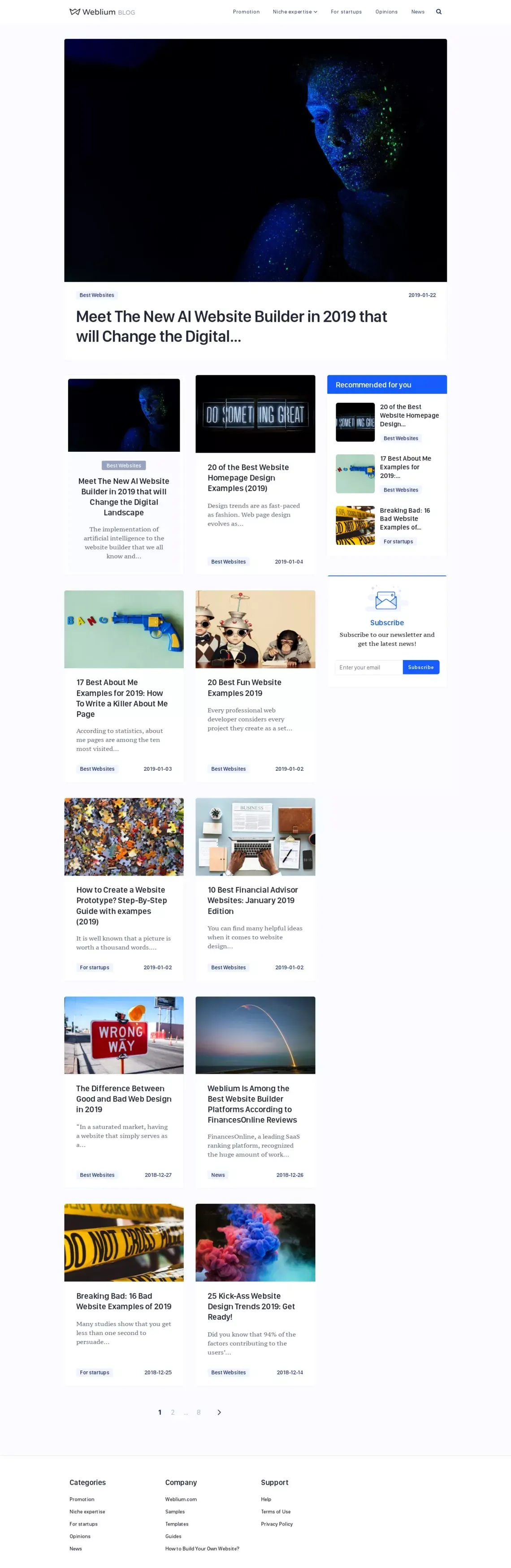 Weblium Blog | Website Creation and Small Business Tips and Tricks - Blog design