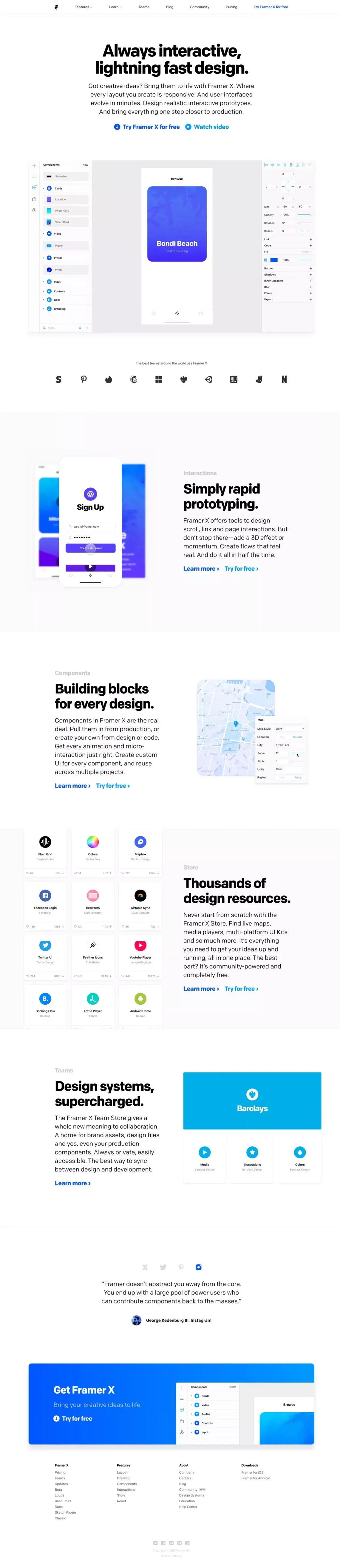 Framer - Interactive Design Tool - Landing design