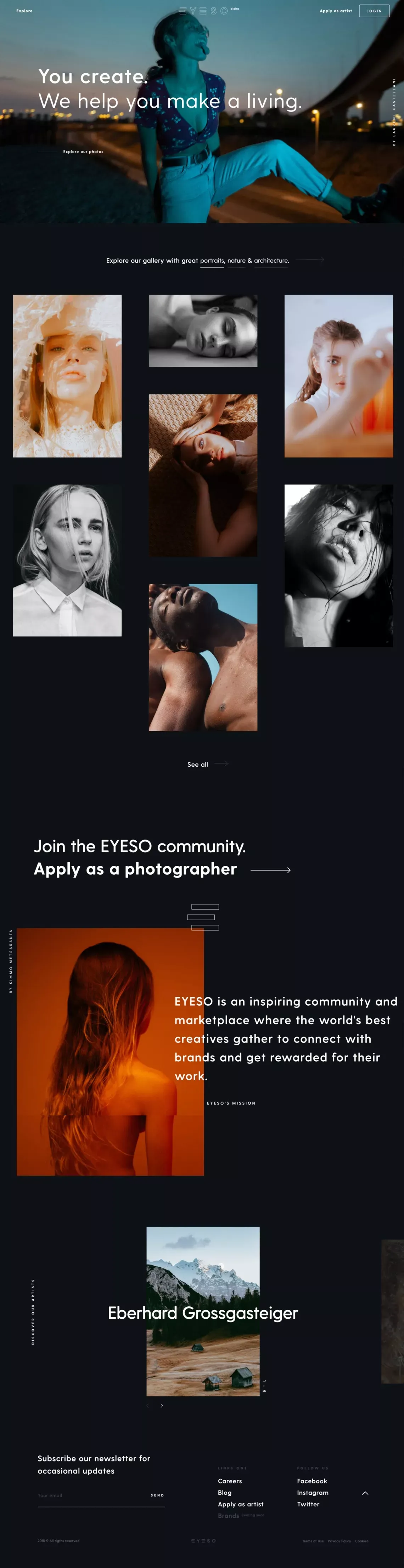 EYESO • Community and Marketplace - Landing design