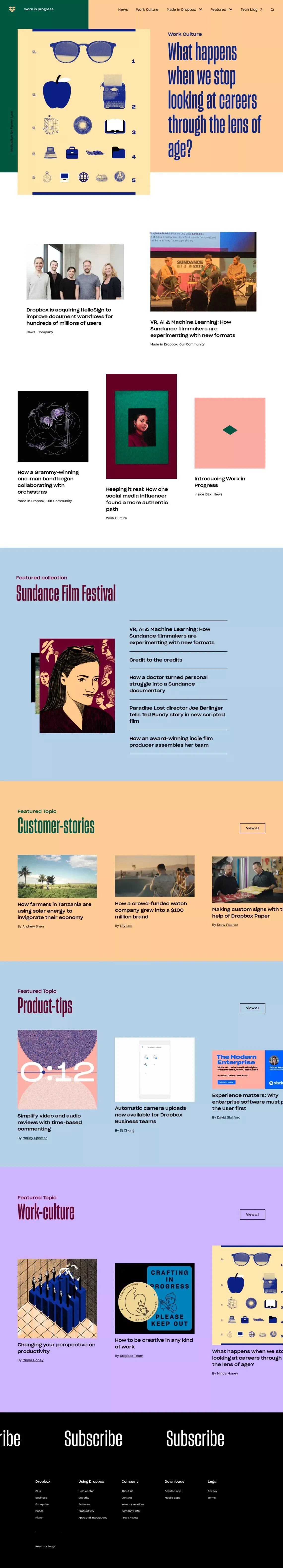 Work in Progress | Dropbox Blog - Blog design