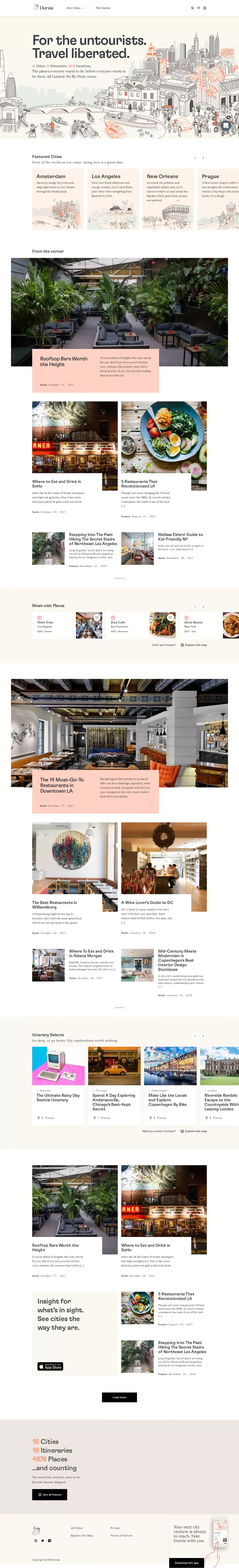 Dorsia - Embrace the Urbane, Escape the Mundane - Blog design