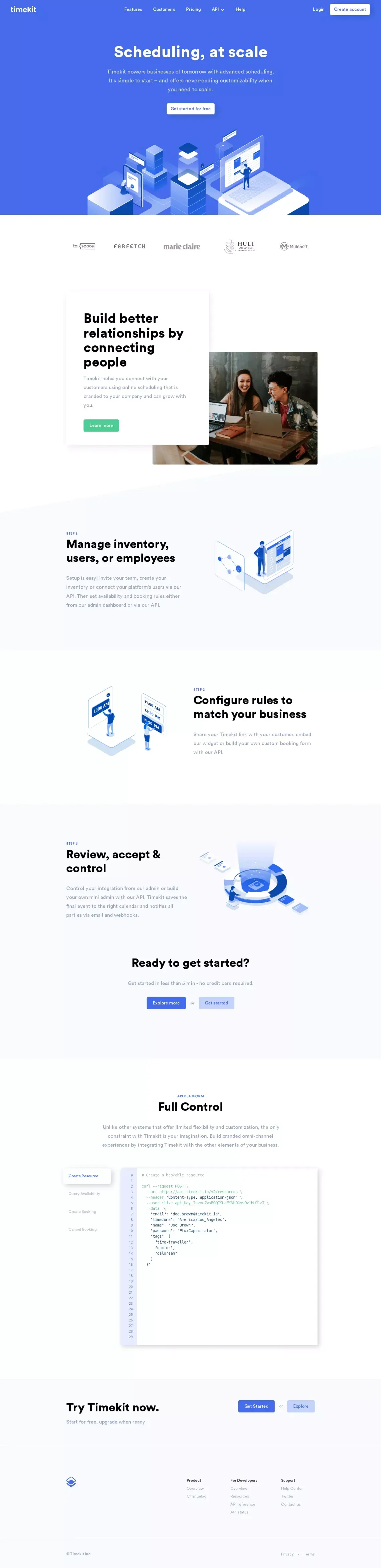 Scheduling is easy with Timekit - Landing design