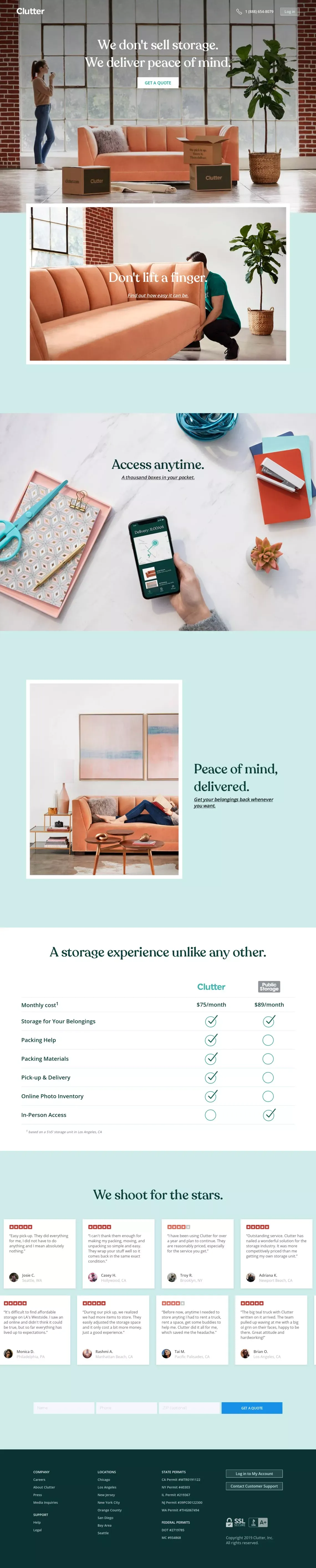 Clutter | Home - Landing design