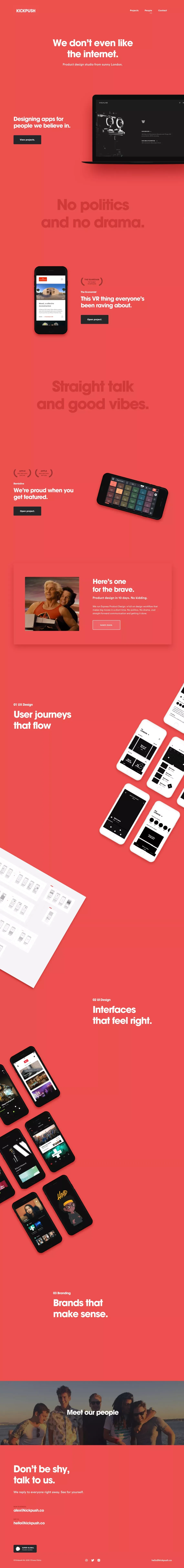 Kickpush | Product design studio - Portfolio design