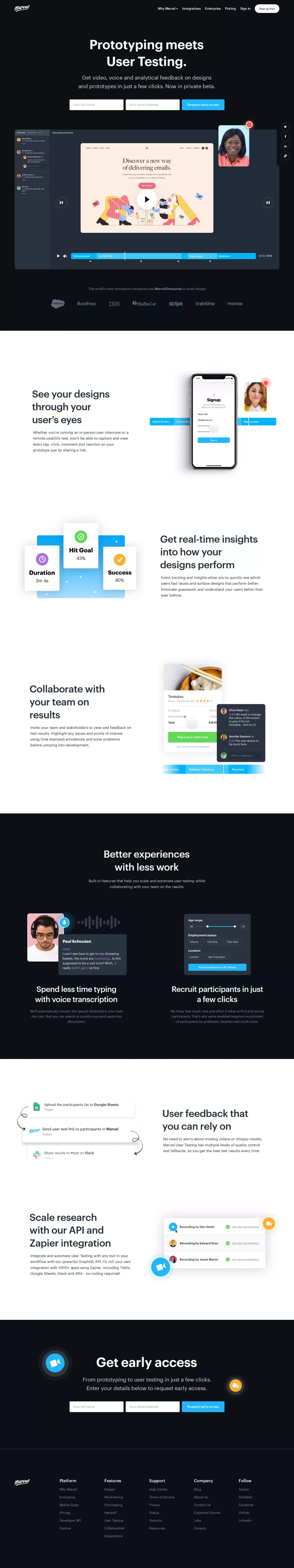 Prototyping meets User Testing | Marvel - Landing design