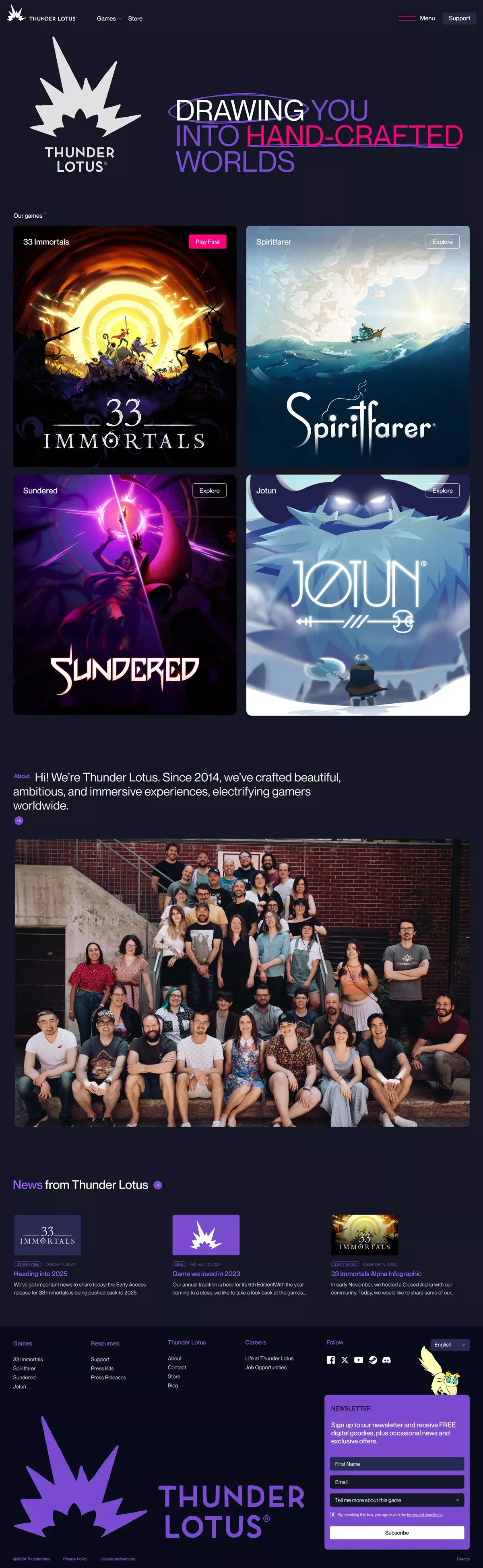 Thunder Lotus Games – Thunder Lotus is a passionate collective of game developers in Montreal, Canada. Makers of 33 Immortals and the award-winning Spiritfarer. - Other design