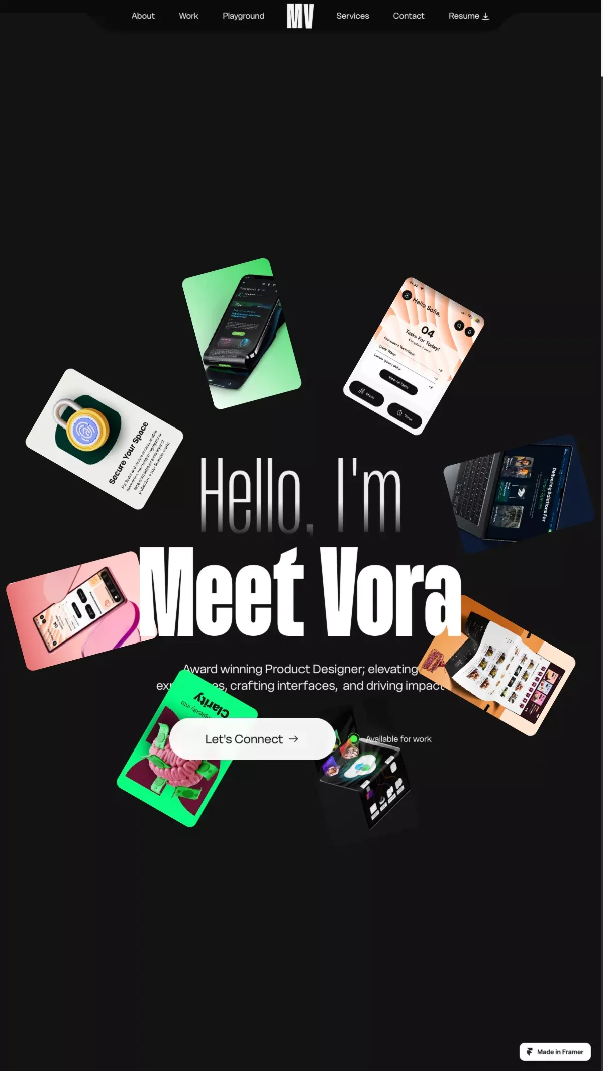Meet Vora - Portfolio design