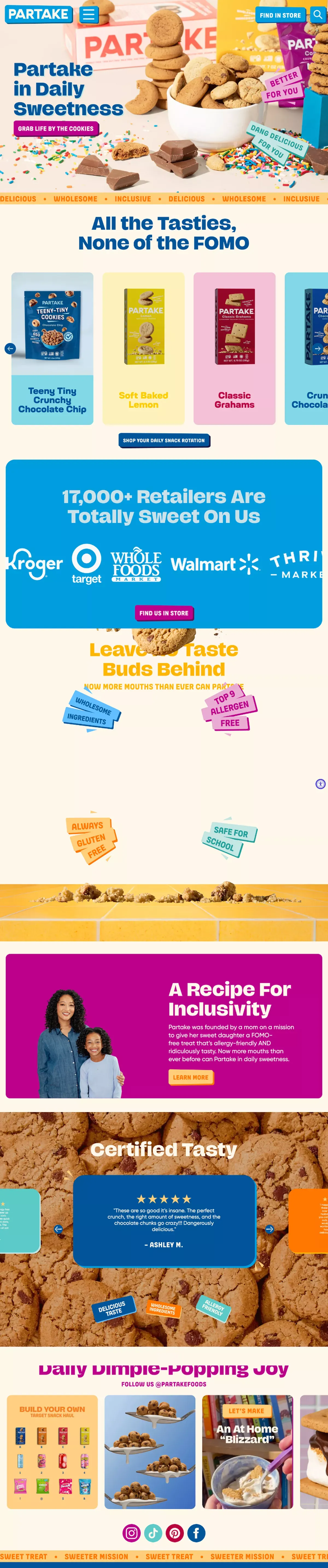 Partake Foods | Super Delicious Cookies - Ecommerce design