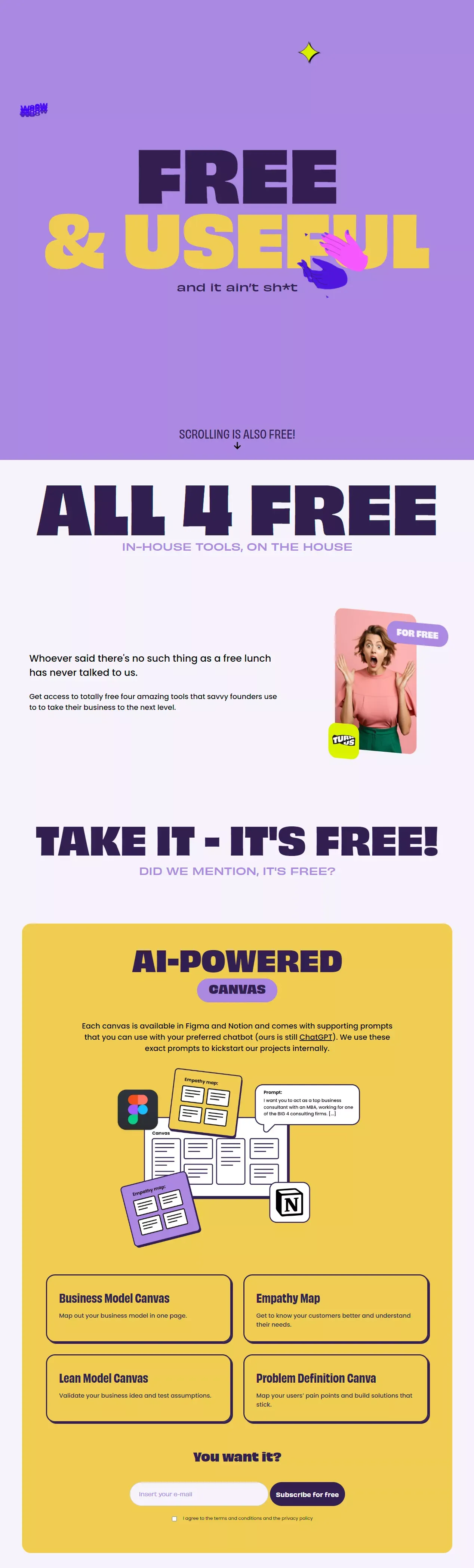 Freebies - Landing design