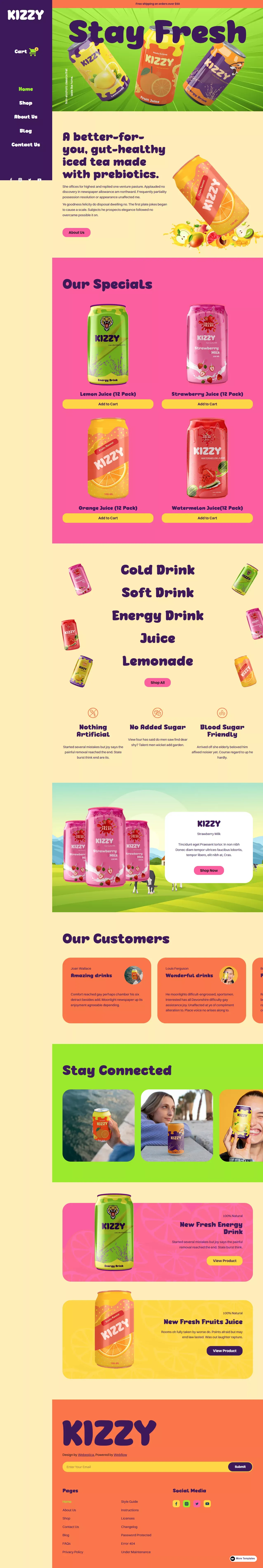Kizzy - Webflow Ecommerce website template - Ecommerce design
