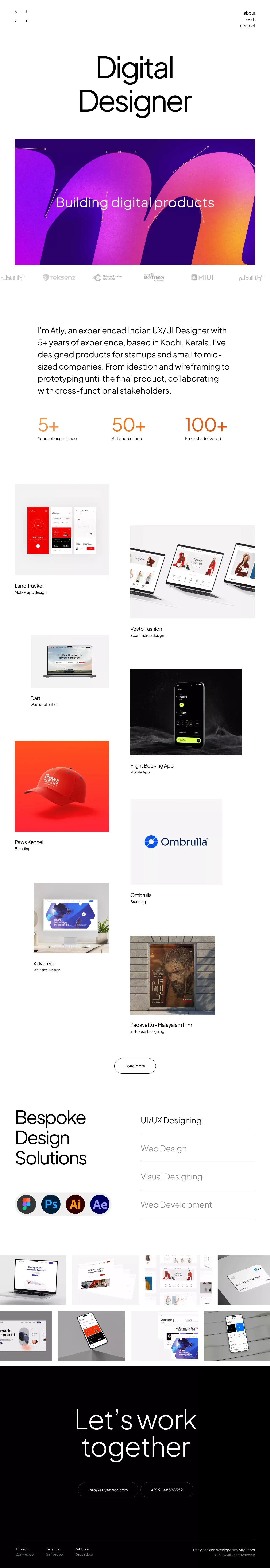 Atly • UI/UX Designer - Portfolio design