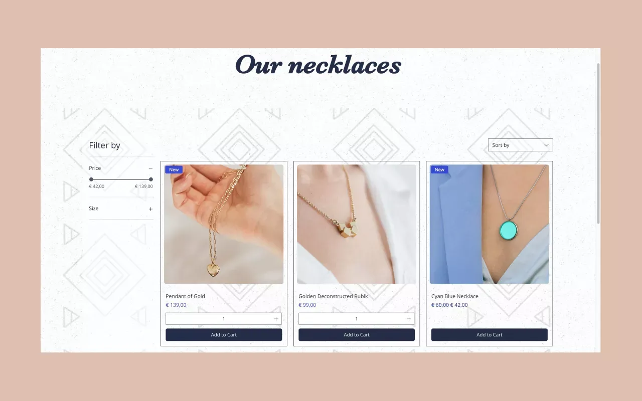 Jade Biju Jewelry | handcrafted minimalistic jewellery - Ecommerce design