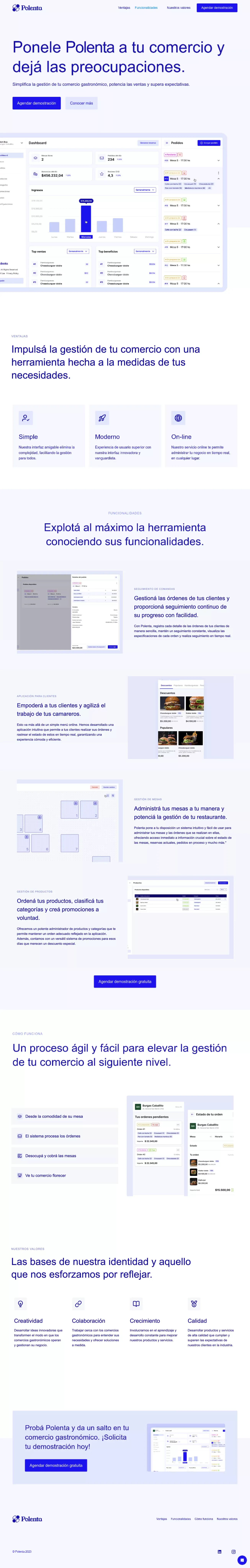 Polenta - Product page design