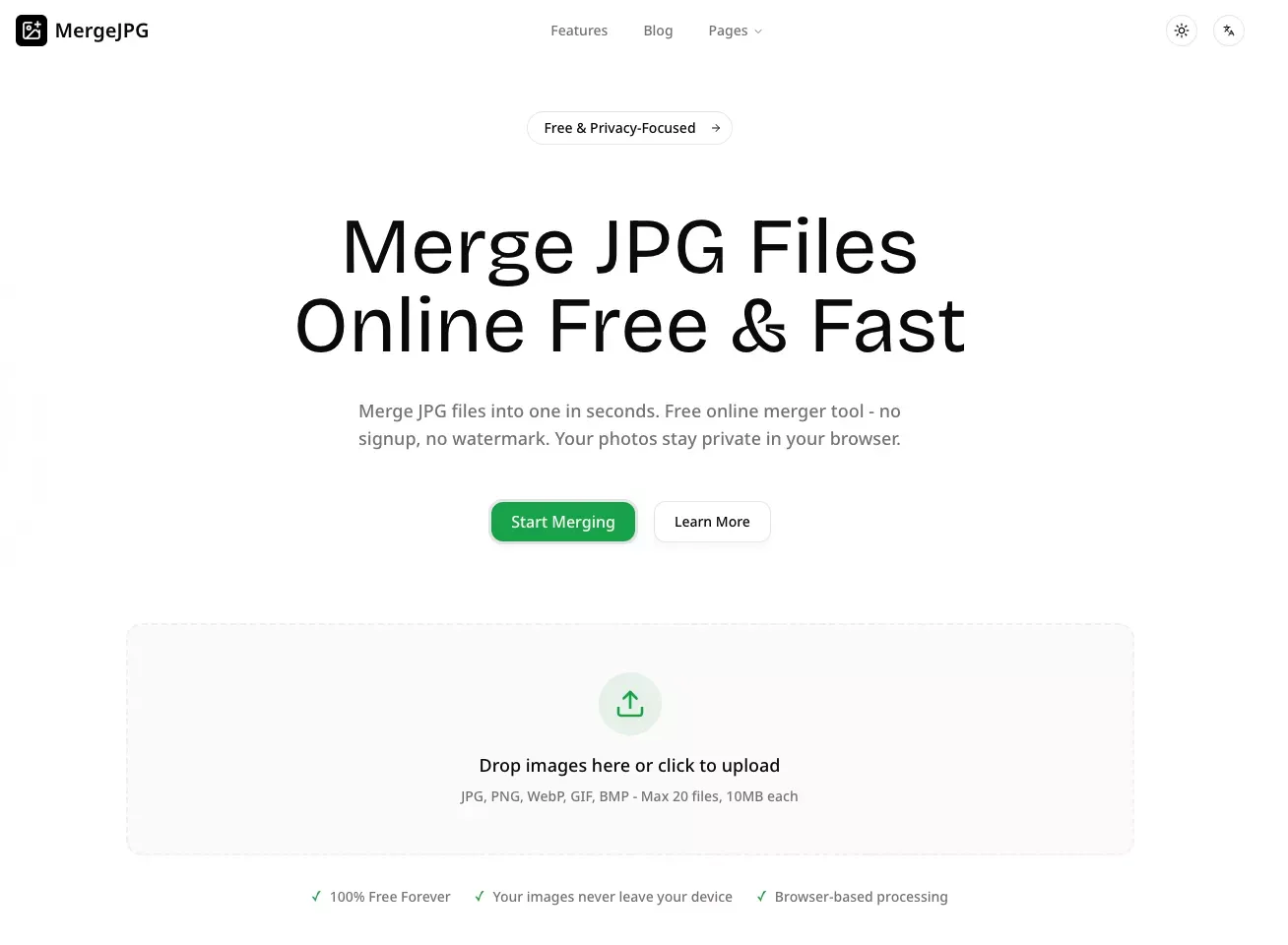 Merge JPG Files Online Free - Combine Multiple Images Fast - website design