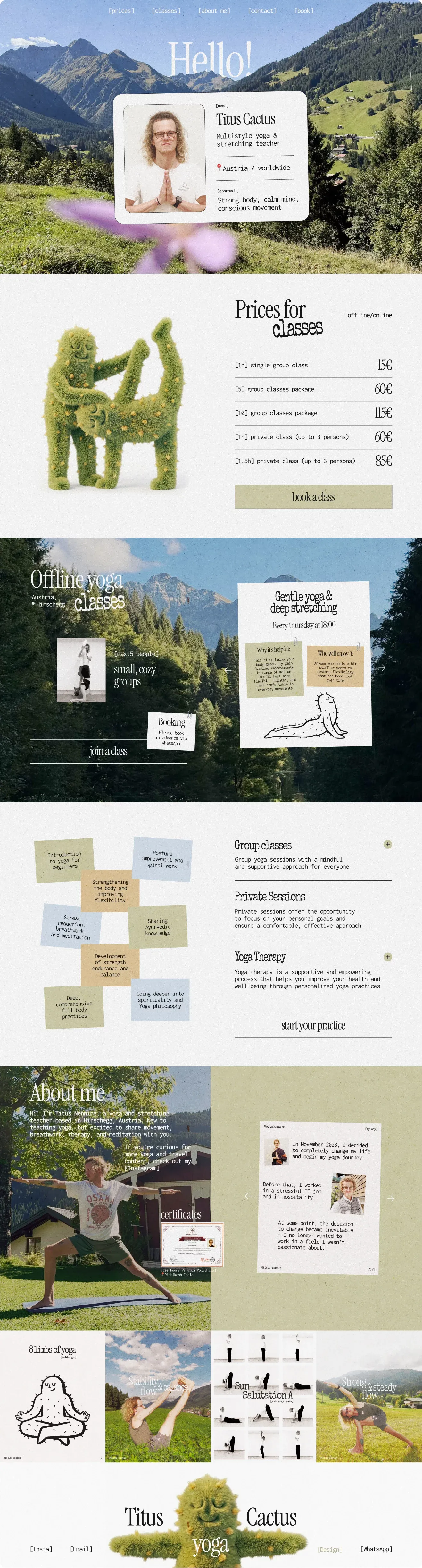 Titus Cactus – Yoga Teacher in Hirschegg, Austria | Ashtanga & Yin - Landing design