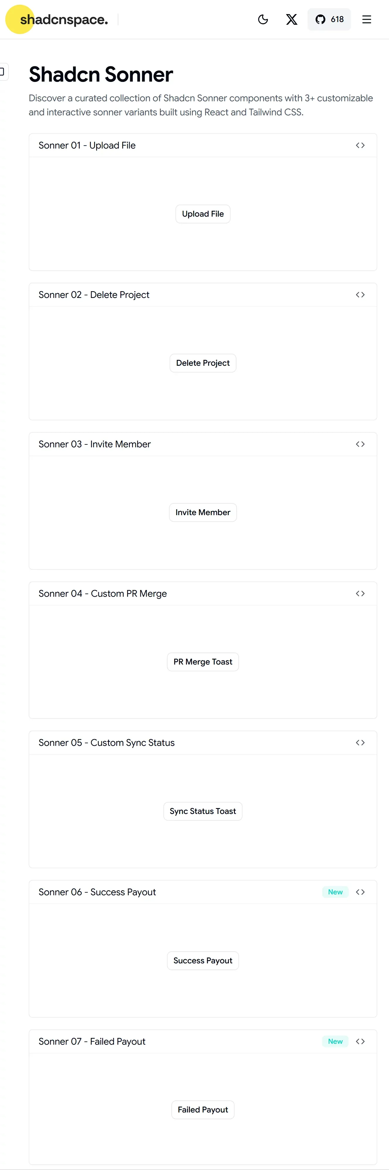 5+ Shadcn Sonner Components for React & Next.js - Other design