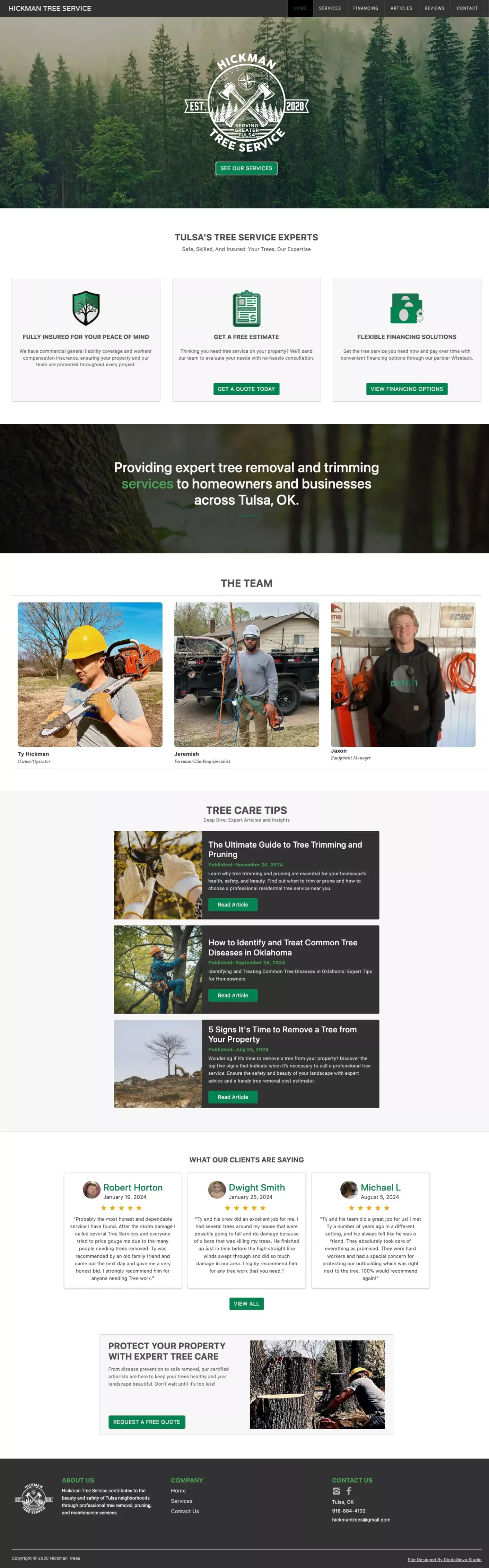 Expert Tree Service Tulsa | Tree Trimming in Sapulpa, OK - Hickman Tree - Landing design