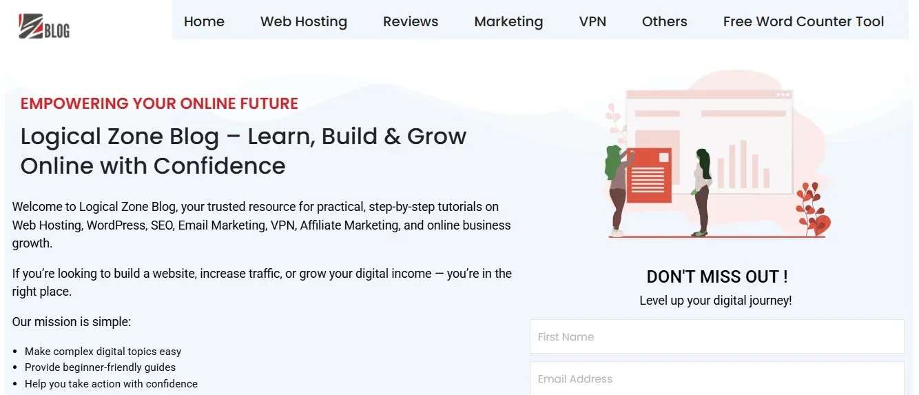 Logical Zone Blog | Web Hosting, WordPress & SEO Tutorials - Blog design