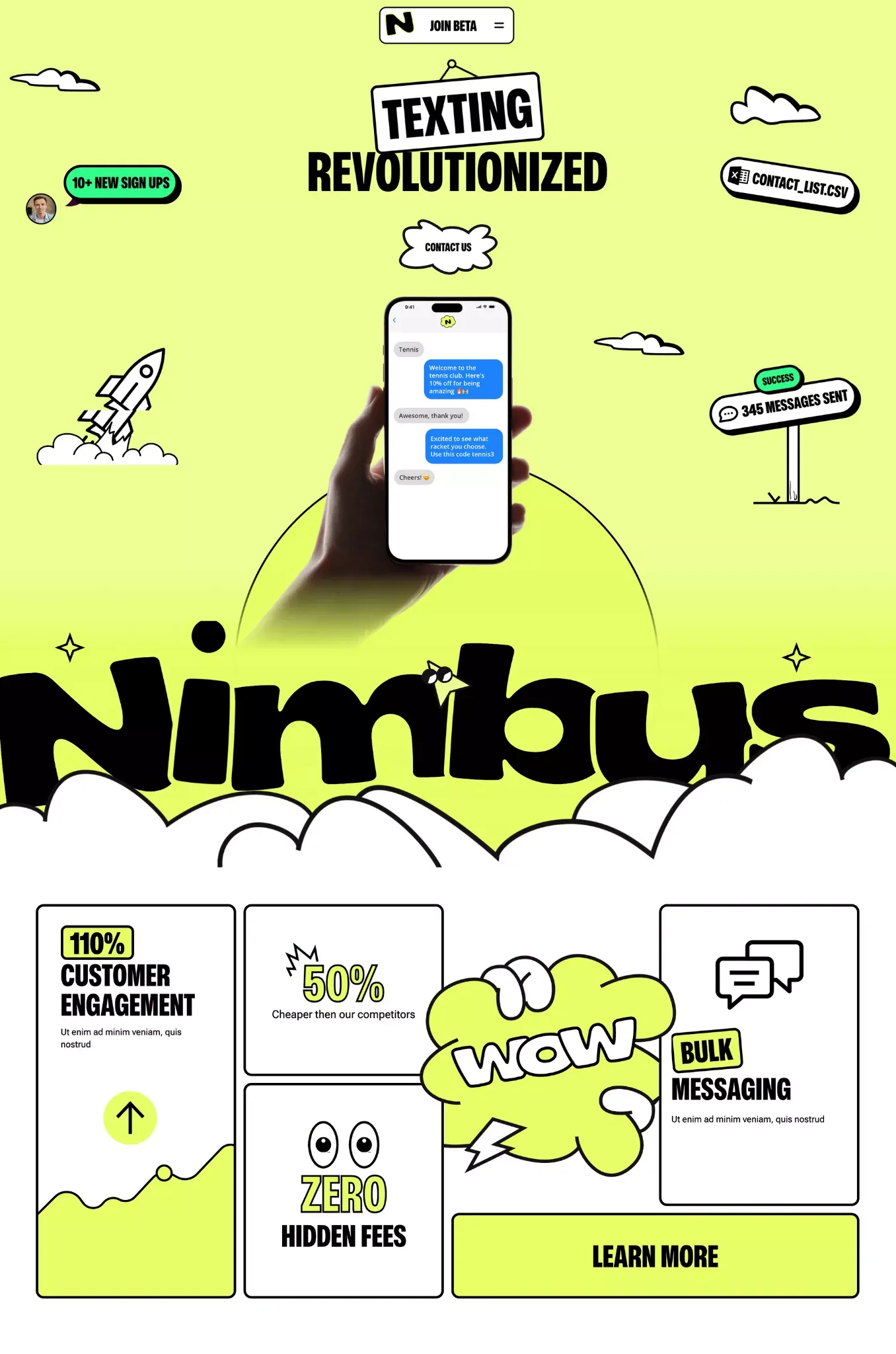 Nimbus - Webflow HTML Website Template - Template design