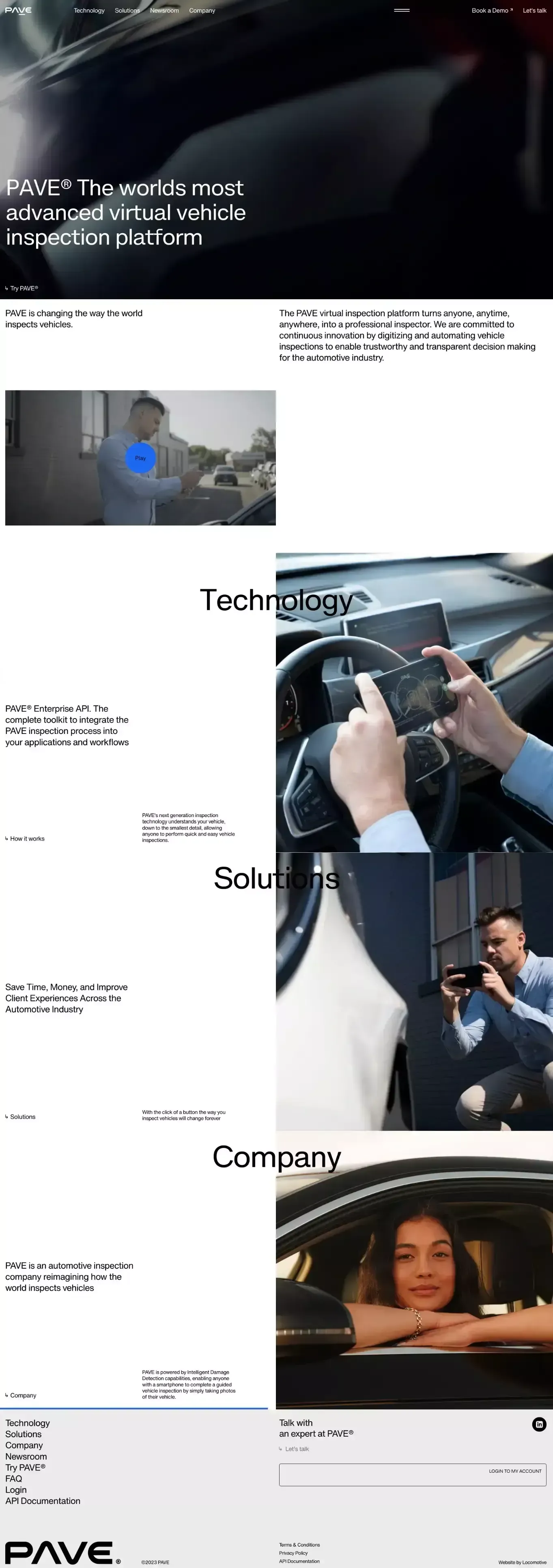 PAVE | Vehicle Inspection API - Landing design