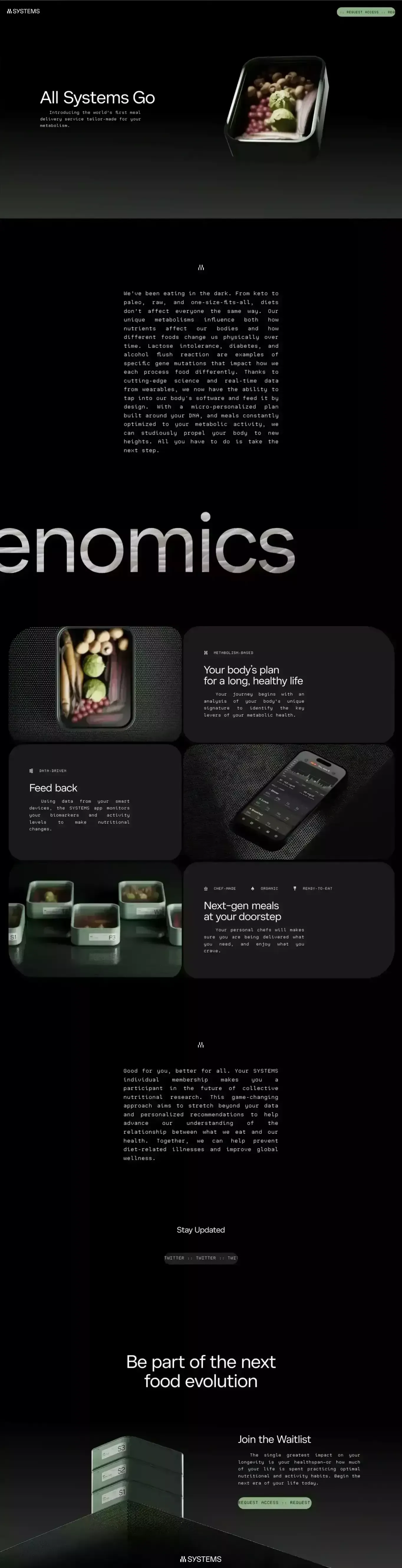 SYSTEMS | Next-gen meals at your doorstep - Landing design
