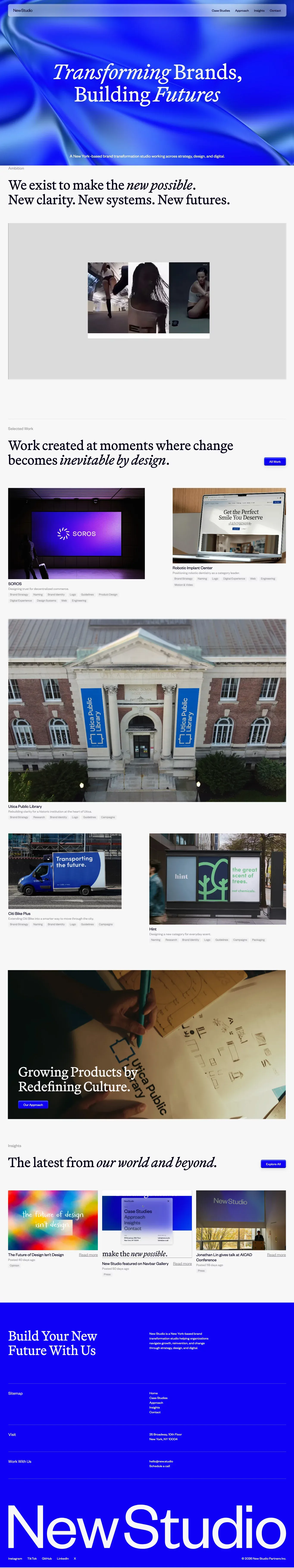 New Studio | New York Brand Transformation Studio - Portfolio design