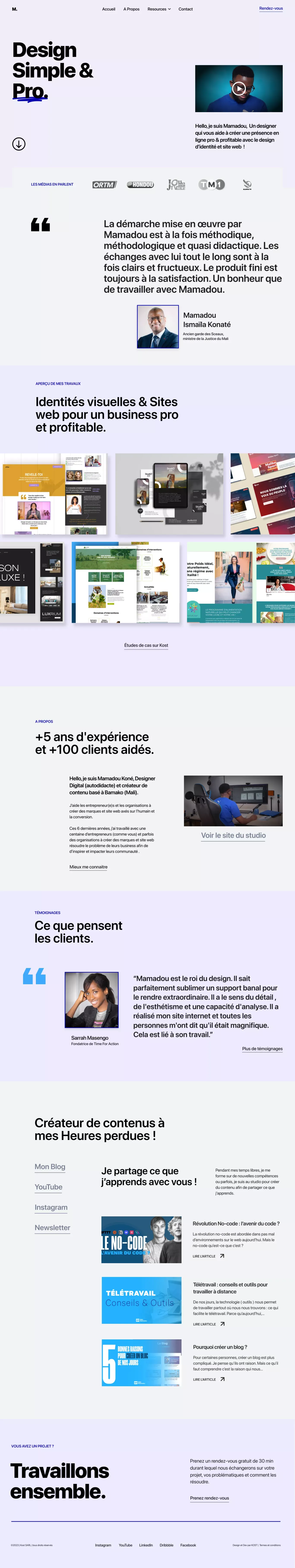 Designer | Consultant | Créateur de contenu - Mamadou Koné - Portfolio design