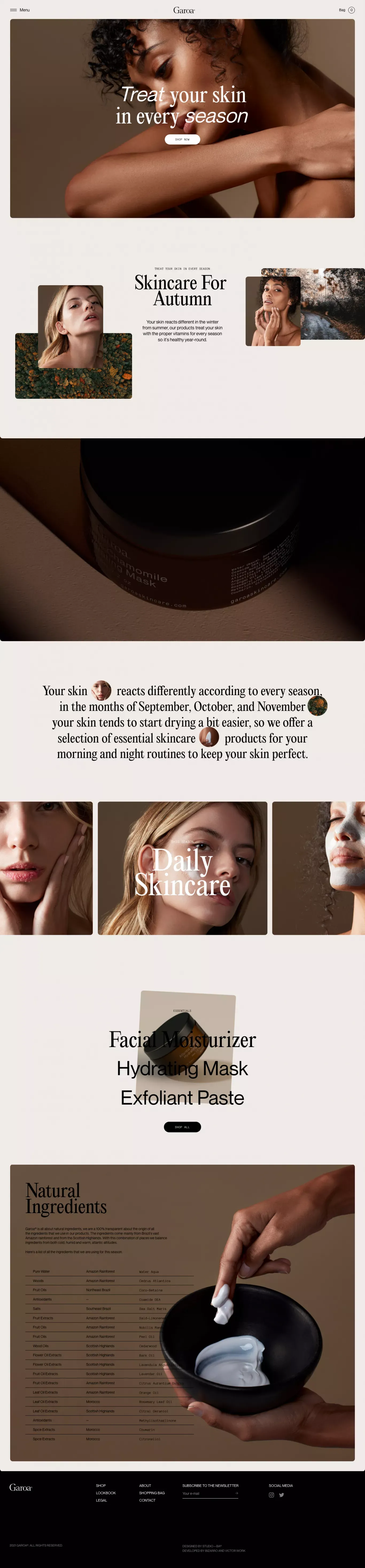 Garoa Skincare - Ecommerce design
