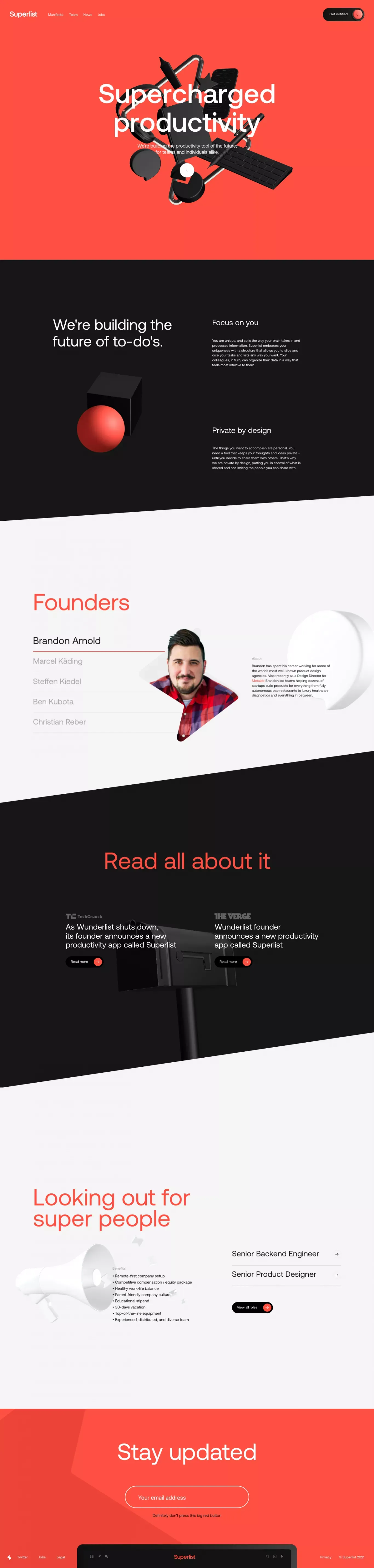 Superlist - Landing design