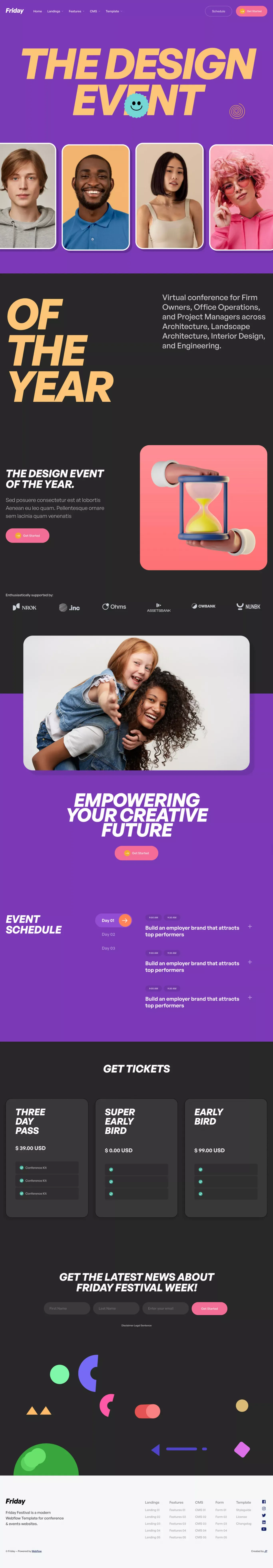 Friday Festival - Webflow Website Template - Template design