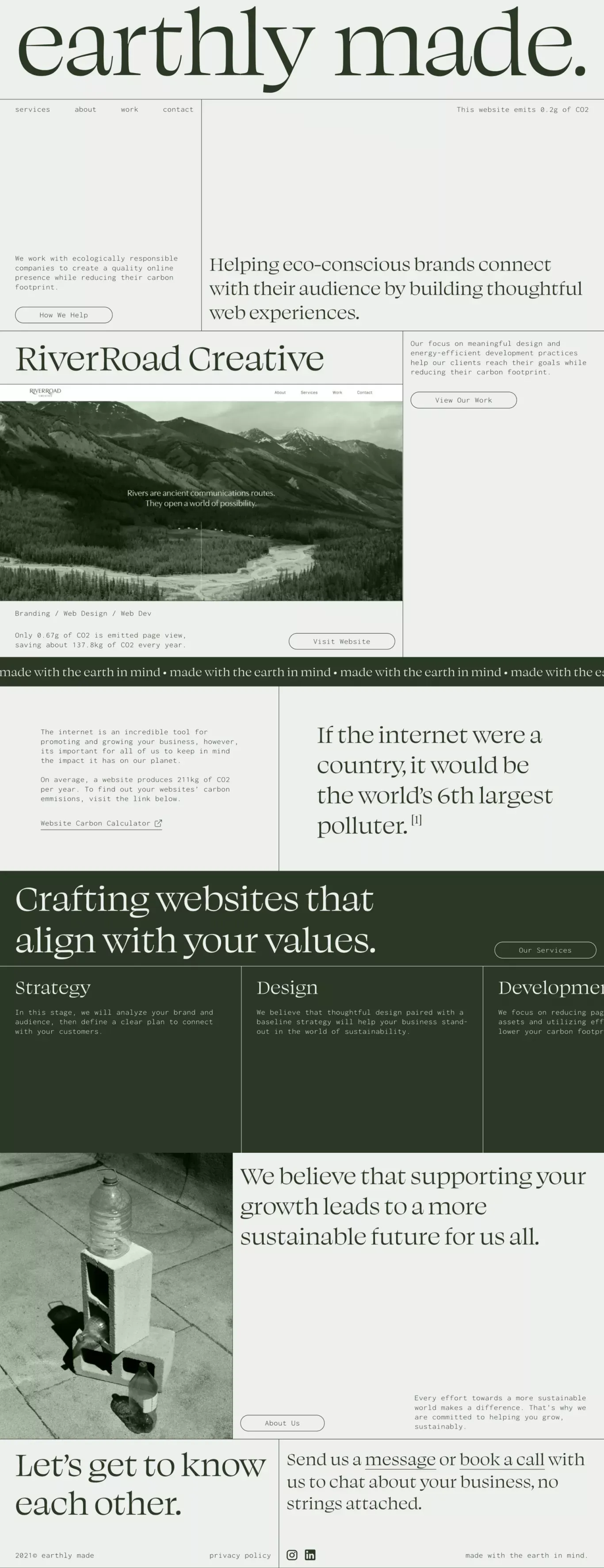 Earthly Made | Sustainable Web Design Studio - Portfolio design