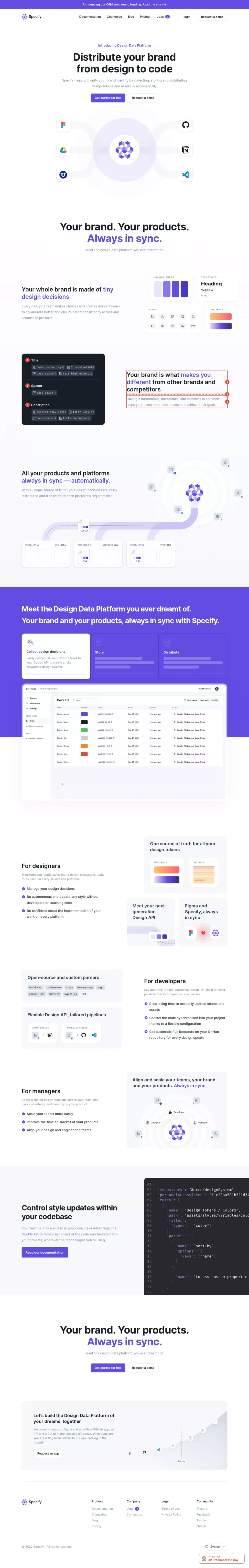 Specify | Design Data Platform (DDP) - Landing design