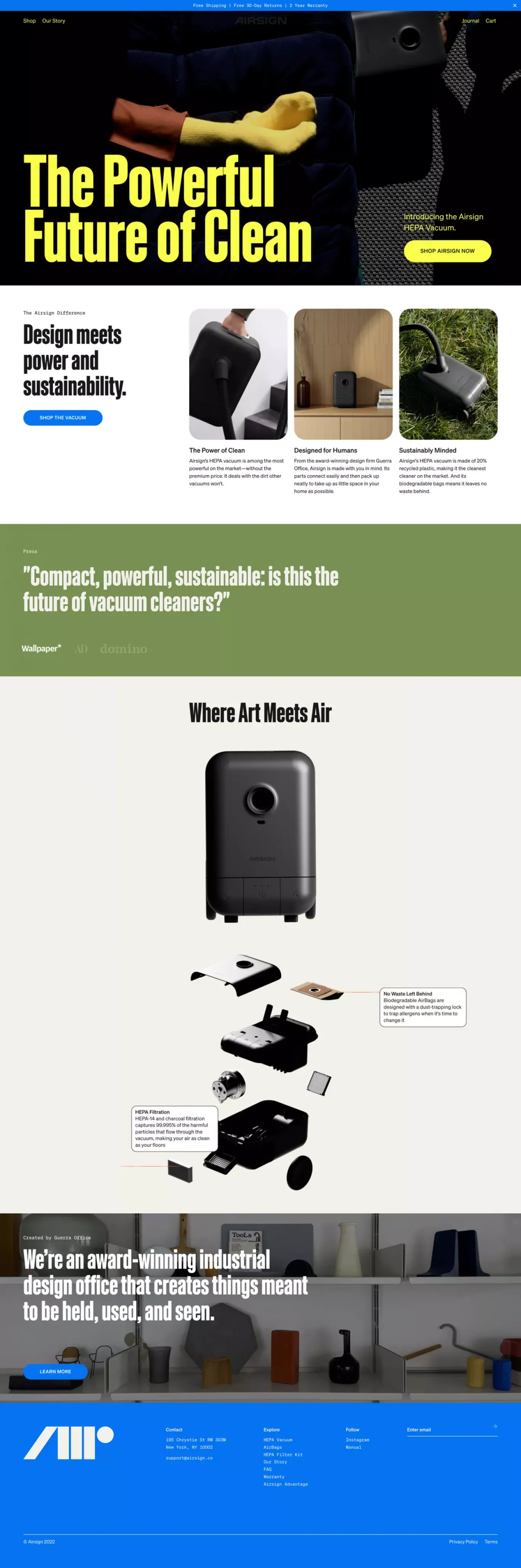 Airsign - Tools for Modern Living - Ecommerce design