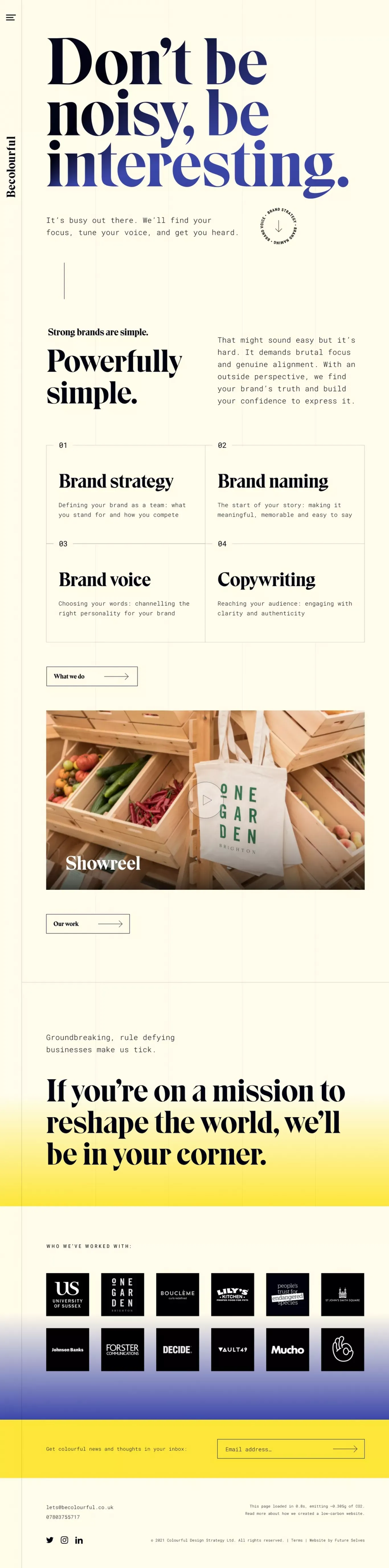 Brand voice consultancy - Becolourful - Portfolio design
